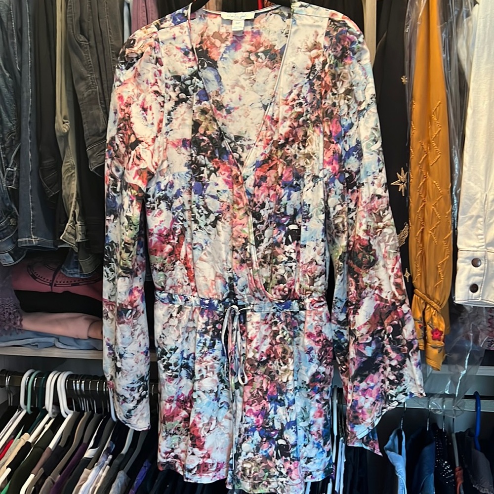 Charlie Jade long sleeve floral romper.